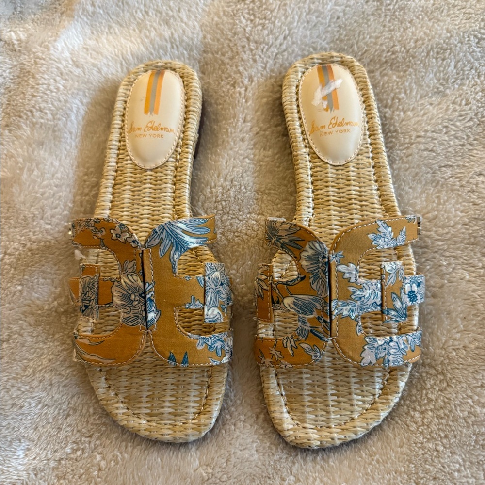 Sam Edelman Woven Floral Slide Sandals | Size 6.5 | NWT